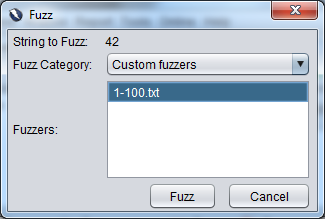 Selecting a custom fuzzer